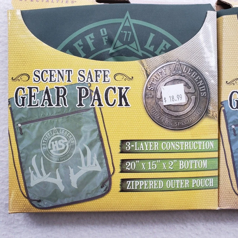 Hunters Specialties Bag Scent Safe Gear Pack‎ Scent Free Water Resistant Lot 2